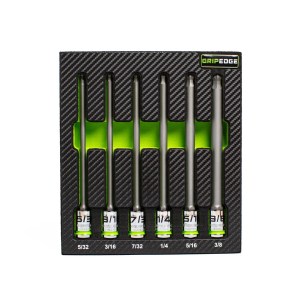 GripEdge | 6-PC RPT 3/8'' Drive Long SAE Ball Hex Driver Set